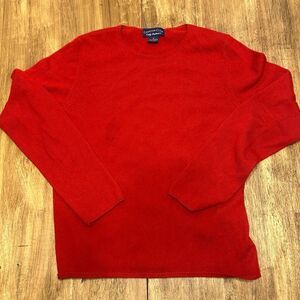 Charter Club 100%  2ply Cashmere Red Classic Pullover Medium